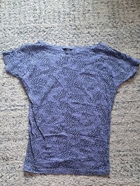Moda International Blue Leopard-Print Short Sleeve Tee